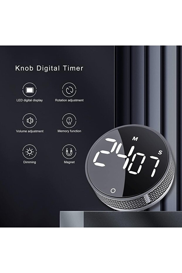 Digital Kitchen Timer, Magnetic Visual Countdown Clock with Large LED Display, for Cooking Baking - 2
