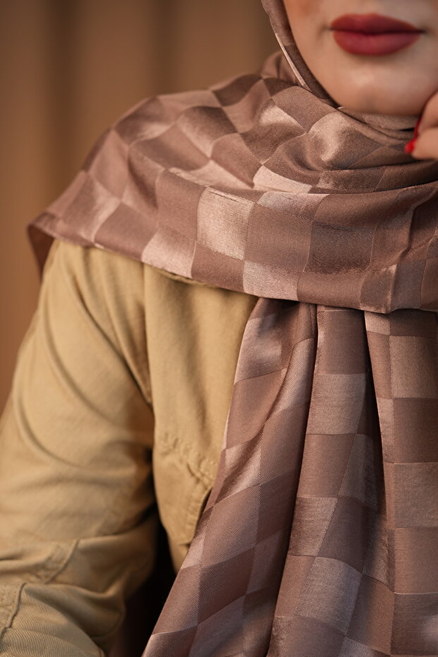 شال جاكار بنمط الشطرنج - 4