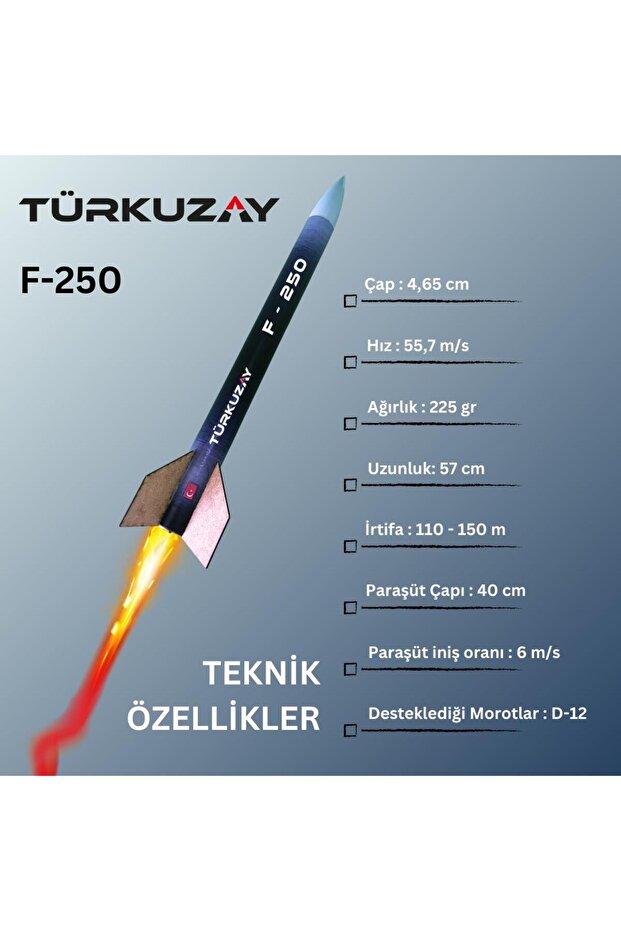 Türkuzay F-250 Model Roket - 3
