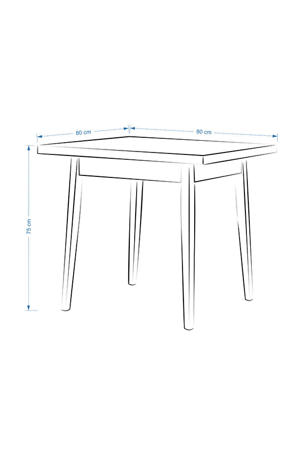 Avanos Sabit Mdf Kare Ahşap Mutfak Masası - 80x80 Cm - 4