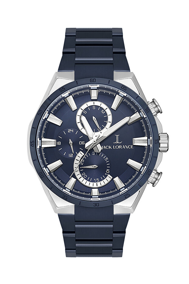 Jls0314105 Navy Blue & Silver Steel Men's Wristwatch