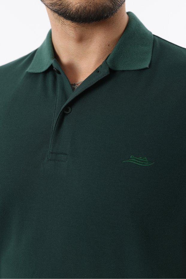 Custom Made Polo Collar Men's T-Shirt Premium Pack of Cotton Green - Slim Fit & Piqué Woven