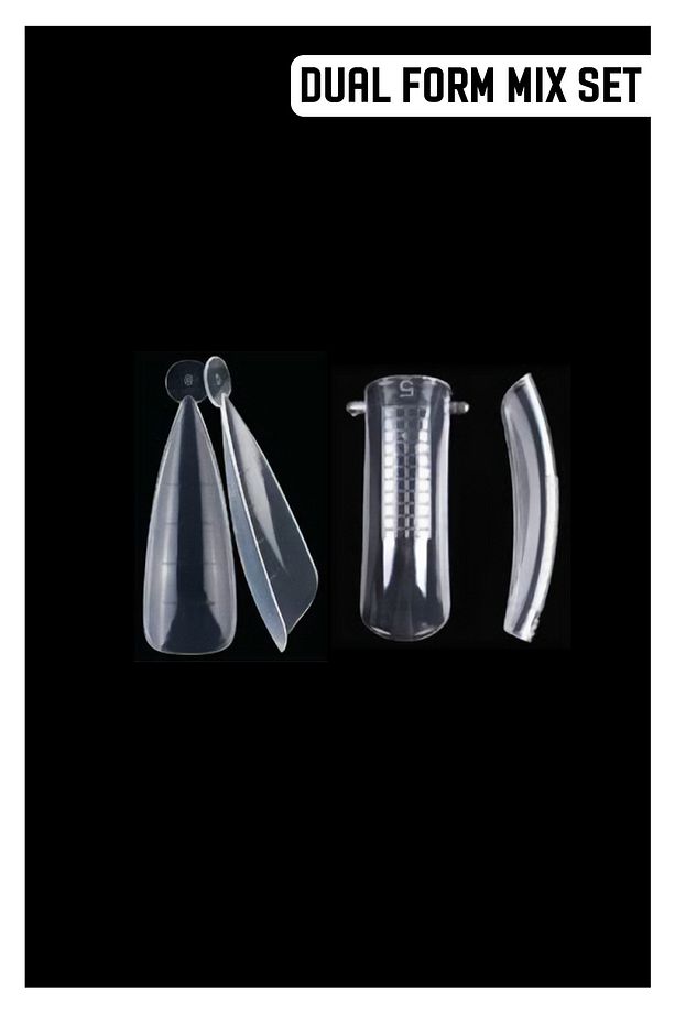 100'lü Dual Form Tips Mix Set - Stiletto & Square - Poly Jel Kalıbı - 3