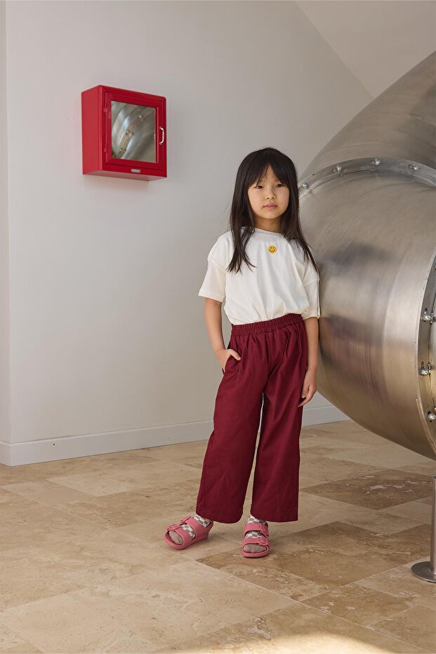 Bordo Baggy Pantolon - 6