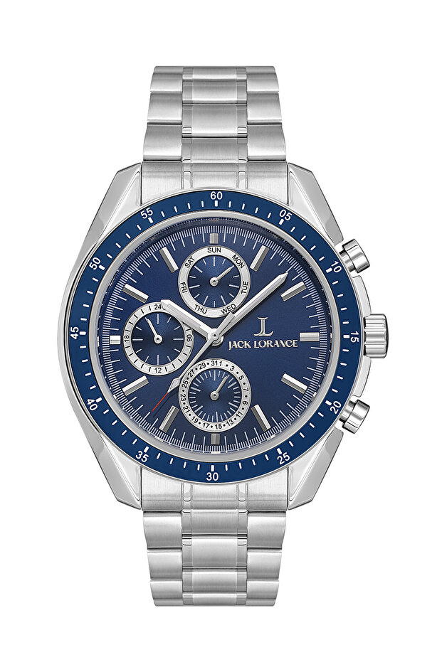 Jls0406301 Navy Blue & Silver Steel Men's Wristwatch