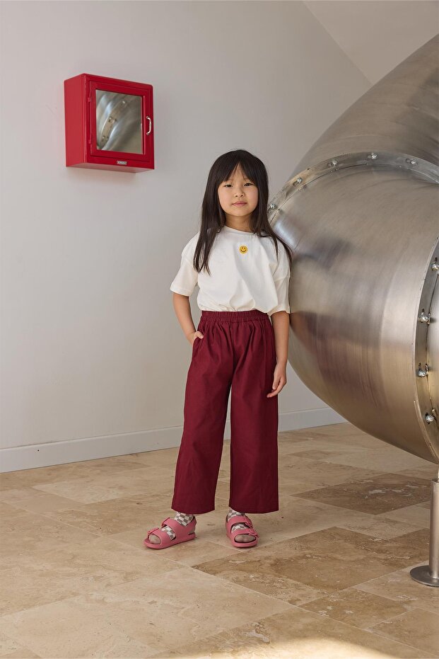 Bordo Baggy Pantolon - 2