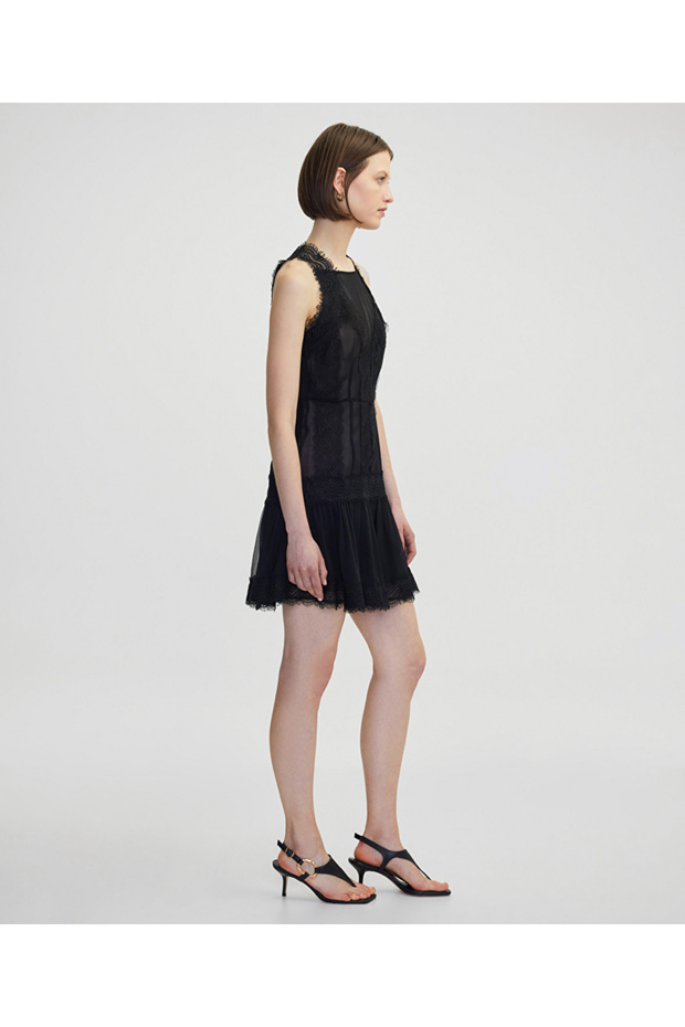 Dantel mix elbise - 6