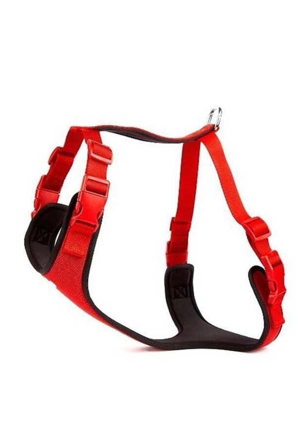 Softlu Siyah Köpek Bel Tasması 65-75 Cm Kırmızı - 1