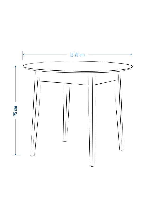 Avanos Yuvarlak Sabit Mdf Traverten Mutfak Masası - Q90 Cm - 5