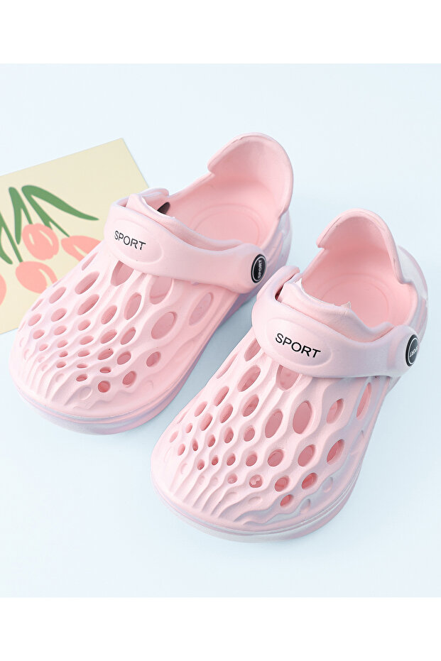 SAPS Solid Back Strap Closure Clogs - Pink - 1