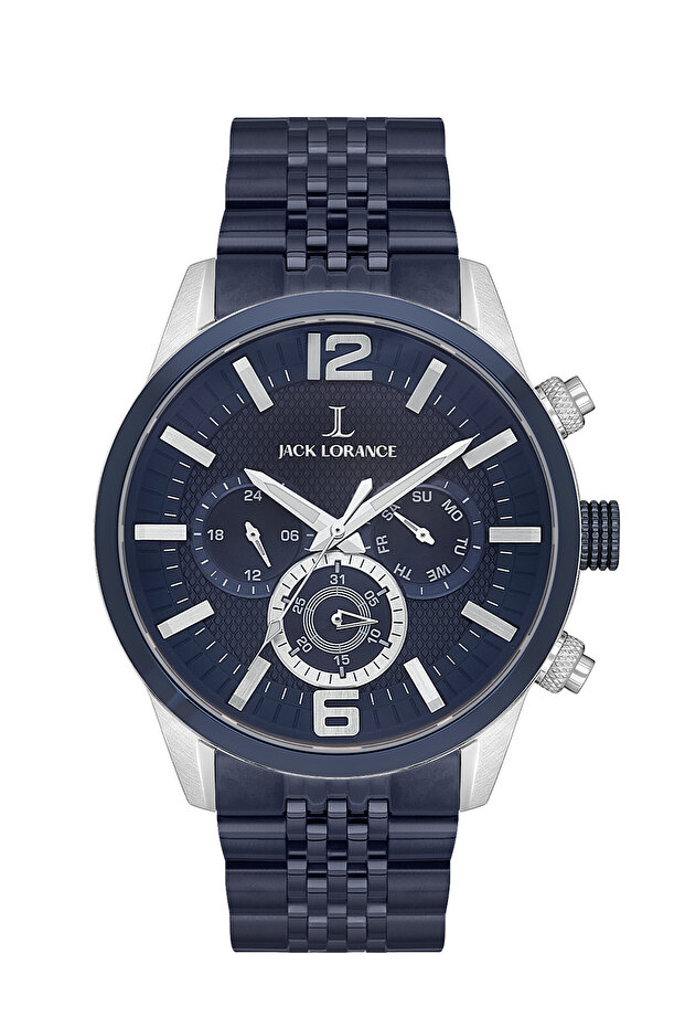 Jls0313905 Navy Blue & Silver Steel Men's Wristwatch