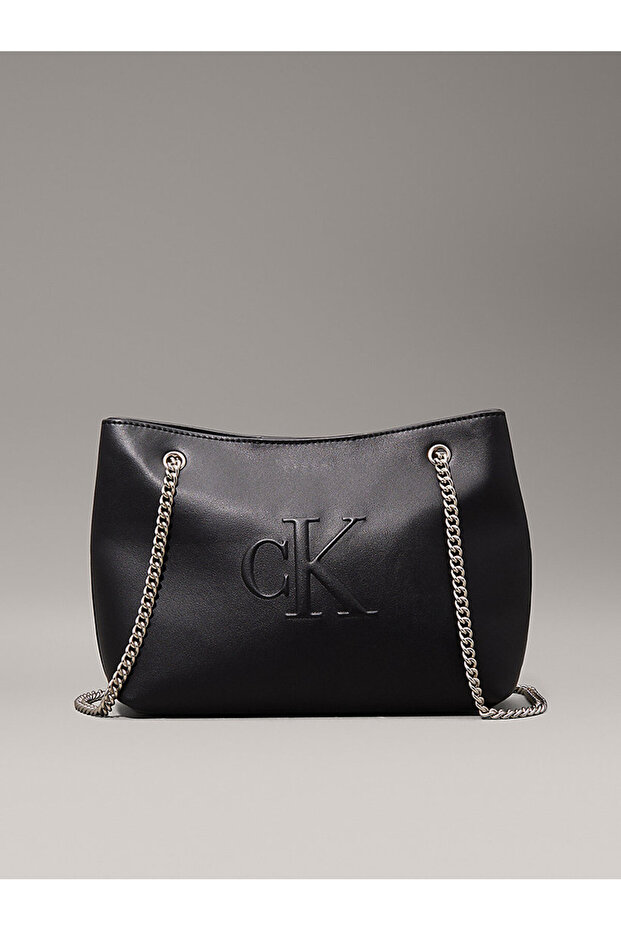 SCULPTED CHAIN SHOULDER BAG - 1