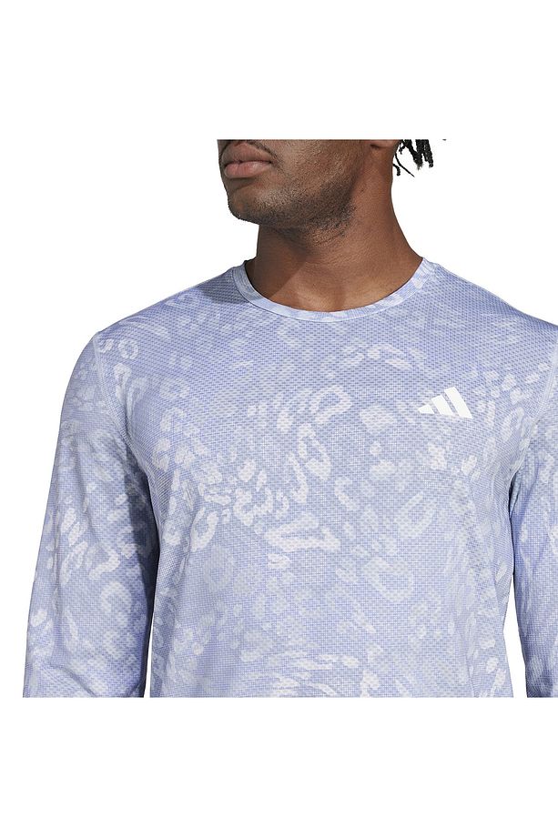 JD7770 OTR E AOP LS M Mavi Yuvarlak Yaka Regular Fit Desenli Erkek T-Shirt - 5