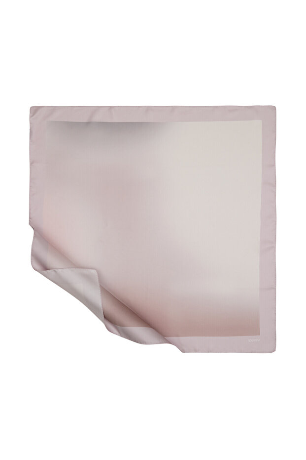 Powder Bordered Gradient Tivil Silk Scarf - 1