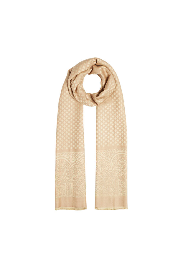 Bej Yün İpek Şal - 3