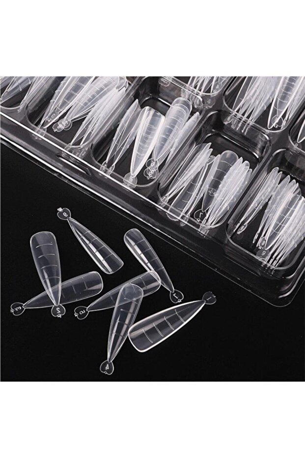 100'lü Şeffaf Stiletto Dual Form Tips - 3