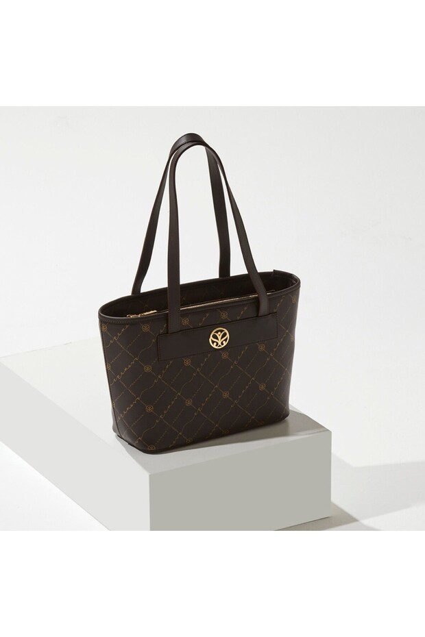 Kahve Monogram Tote Çanta