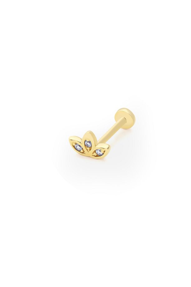 14 Ayar Altın Taşlı Eris Tragus Küpe - 1