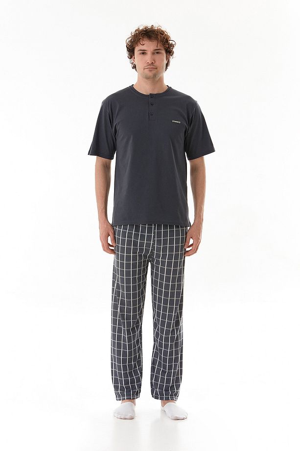 Ekose Desenli Pijama Takımı - 7