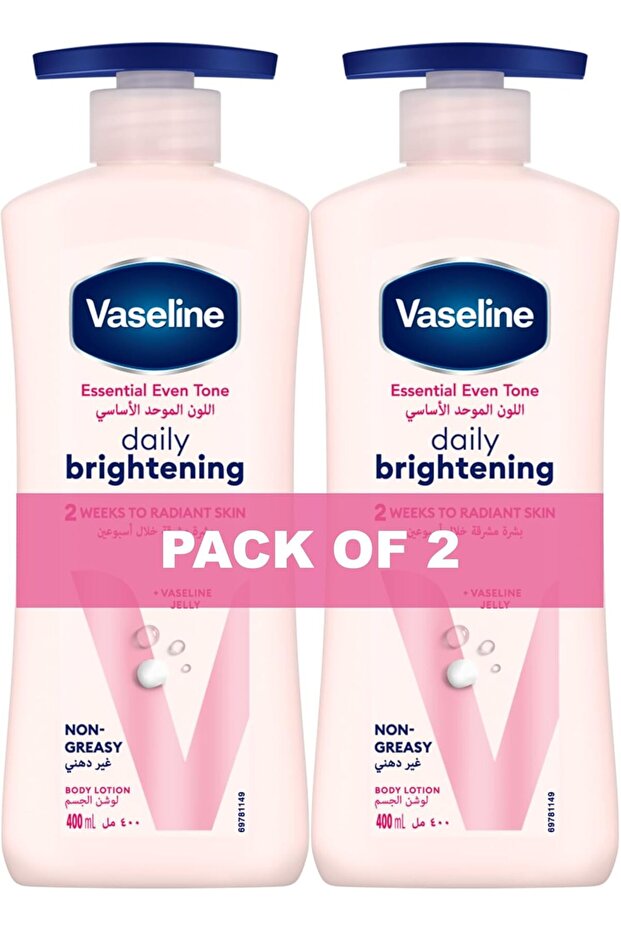 Vaseline Even Tone Body Lotion Daily Brightening, 2 X 400Ml