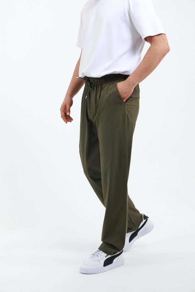 Cushy Cool Men's Oversize Loose Cut Parachute Pants, Gabardine Wide Loose Leg Baggy Pants
