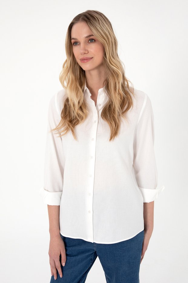 Women's Cream Long Sleeve Shirt 50301211-VR071