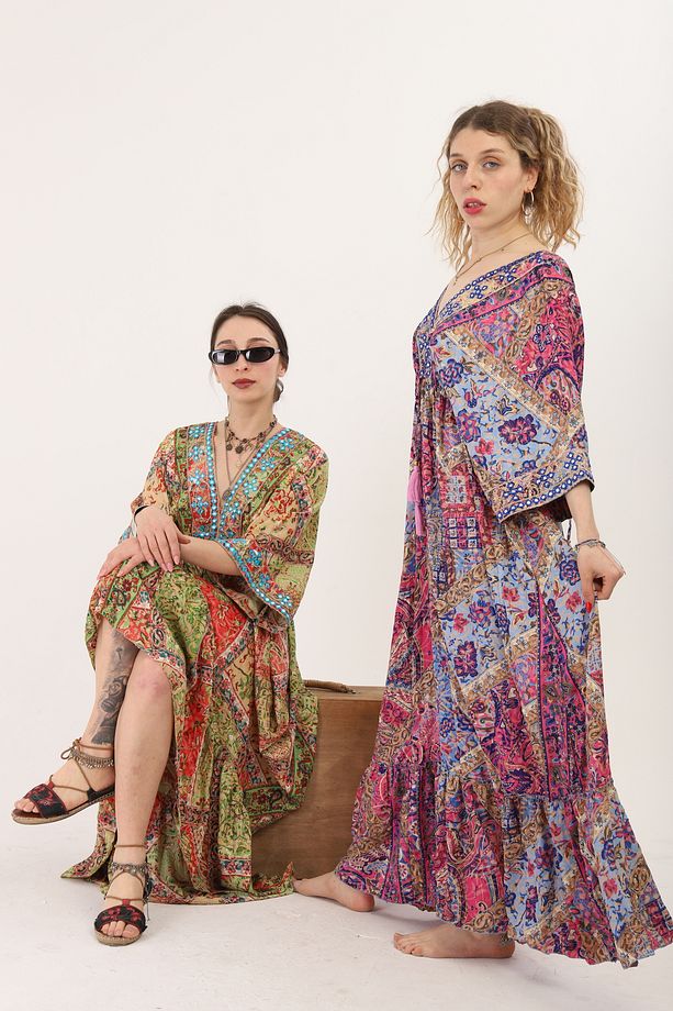 Hint İpeği Bohem Elbiseler - 6