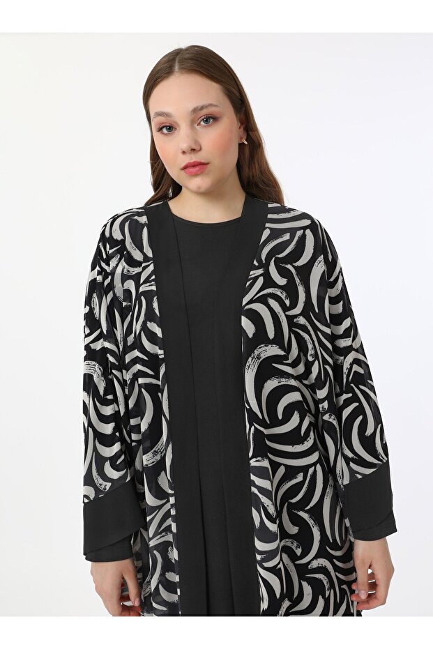 طقم فستان سهرة مقاس كبير من قطعتين - أسود - - 5