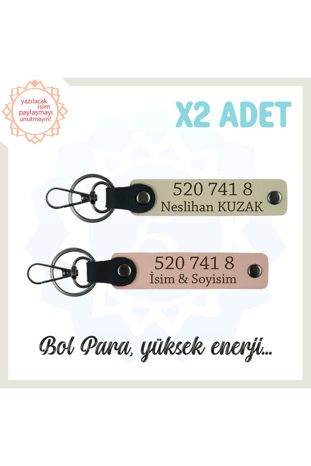 Puppy Full of Energy with Milk Coffee 2-Piece Keychain and Name Written Special Gift