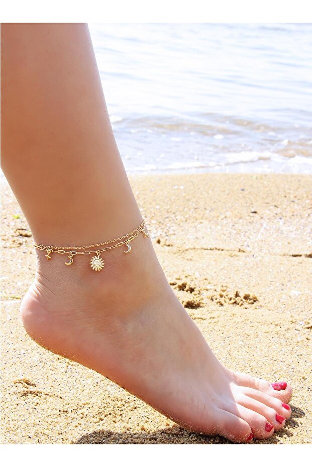 خلخال بتفاصيل كائن شمسي بسلسلة مزدوجة - 2