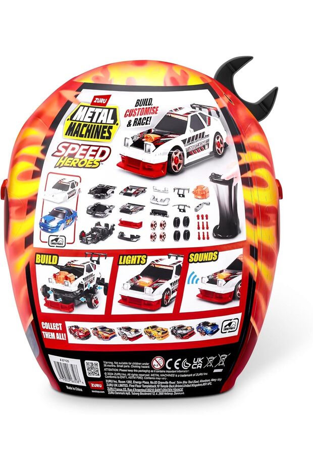 Zuru Metal Machines Machines-Speed Heroes Series 1 Helmet PLAYSET Black - 5