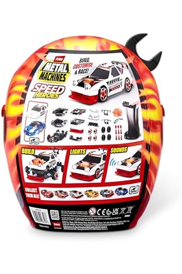 Zuru Metal Machines Machines-Speed Heroes Series 1 Helmet PLAYSET Black - 6
