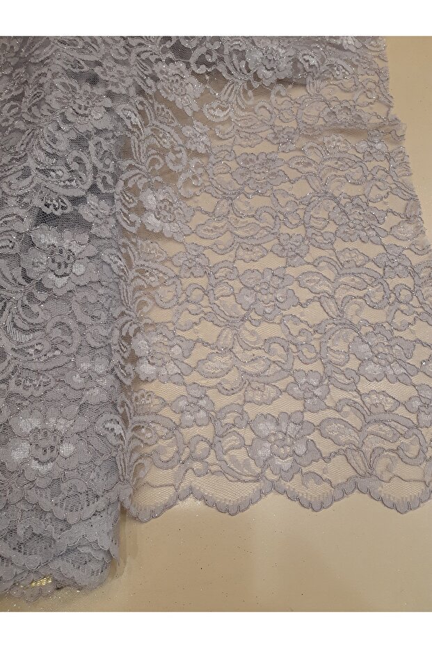 Abiyelik ışıl ışıl Simli (Simleri Dökülür Saçılılır) Kordone Dantel 3 Metre - 2