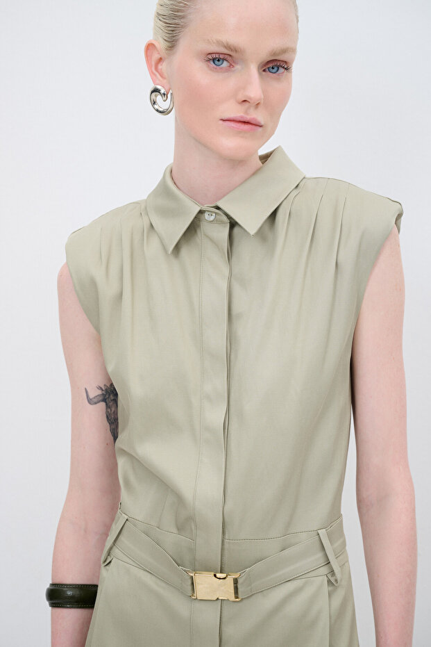 Tencel Mını Gömlek Elbise - 5
