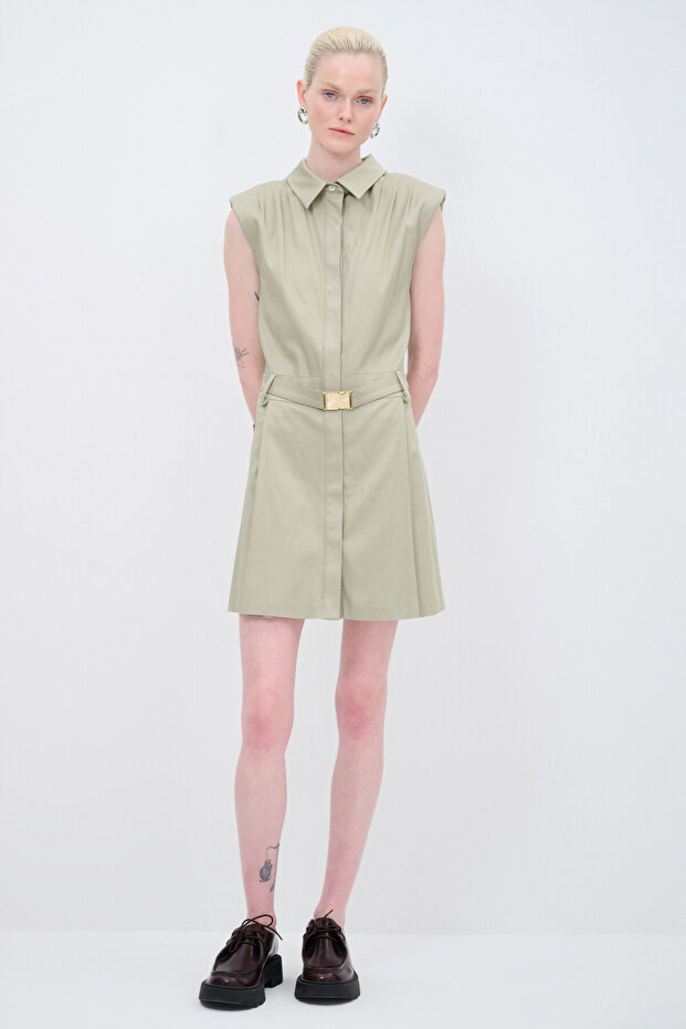 Tencel Mını Gömlek Elbise - 4