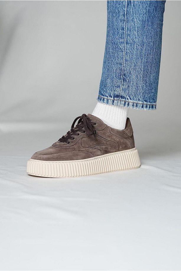 Pgup Model Hakiki Deri El Yapımı Erkek Vizon Süet Sneaker Ayakkabı - 7