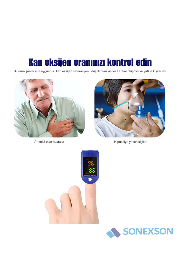 Pulse Oksimetre Parmak Tipi Nabiz Oksijen - 6