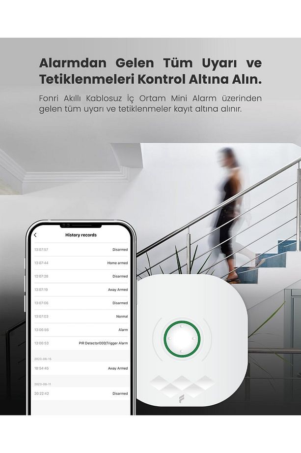 Akıllı Pratik Alarm Seti; Akıllı Alarm, 5 Adet Akıllı Kapı Pencere Sensörü, Kumanda, Yüksek Sesli - 6