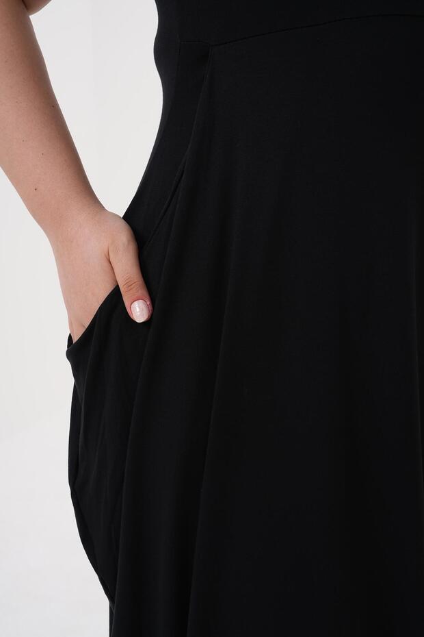 فستان أساسي بجيوب مقاس كبير - 8