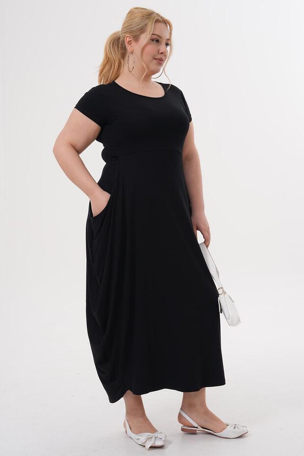 فستان أساسي بجيوب مقاس كبير - 1