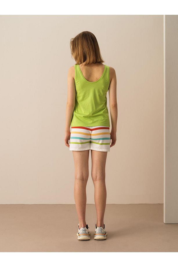Kadın Yeşil Regular Fit Pamuklu Basic Atlet - 4