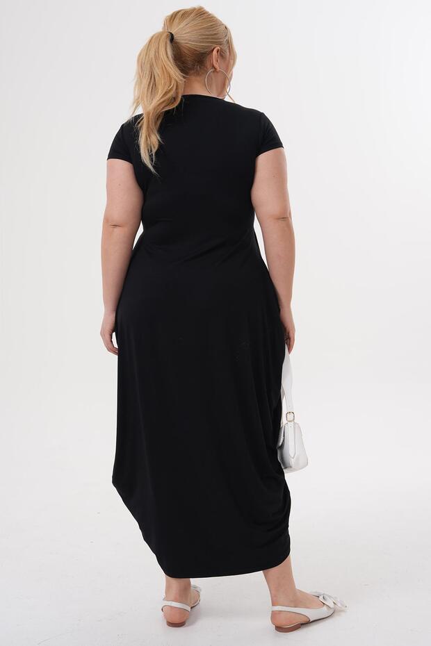 فستان أساسي بجيوب مقاس كبير - 6