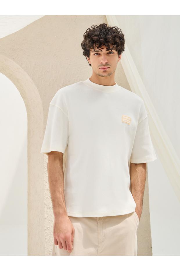 Waffle Textured Short Sleeve Regular Fit T-Shirt