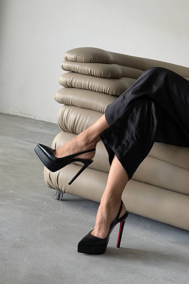 Flex Siyah Mat Platformlu Elegance Platform Topuklu Ayakkabı - 5
