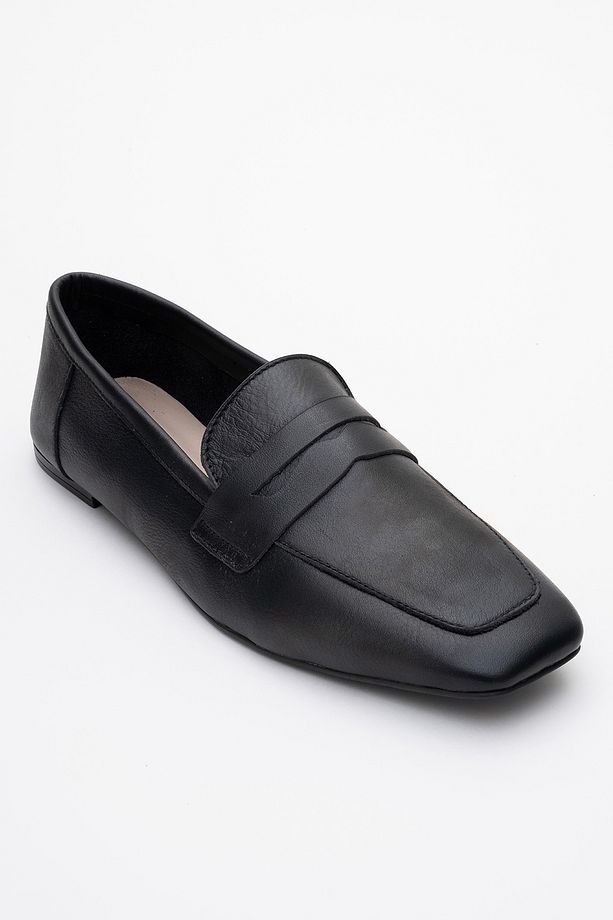 MORNE Siyah Cilt Hakiki Deri Kadın Loafer Ayakkabı - 3