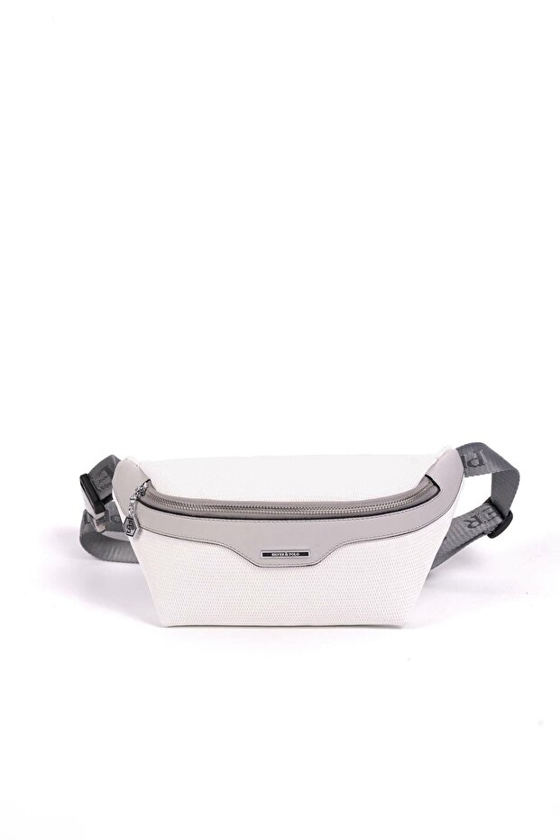 White - A.Grey Honeycomb Women's Waist Bag Sp1192