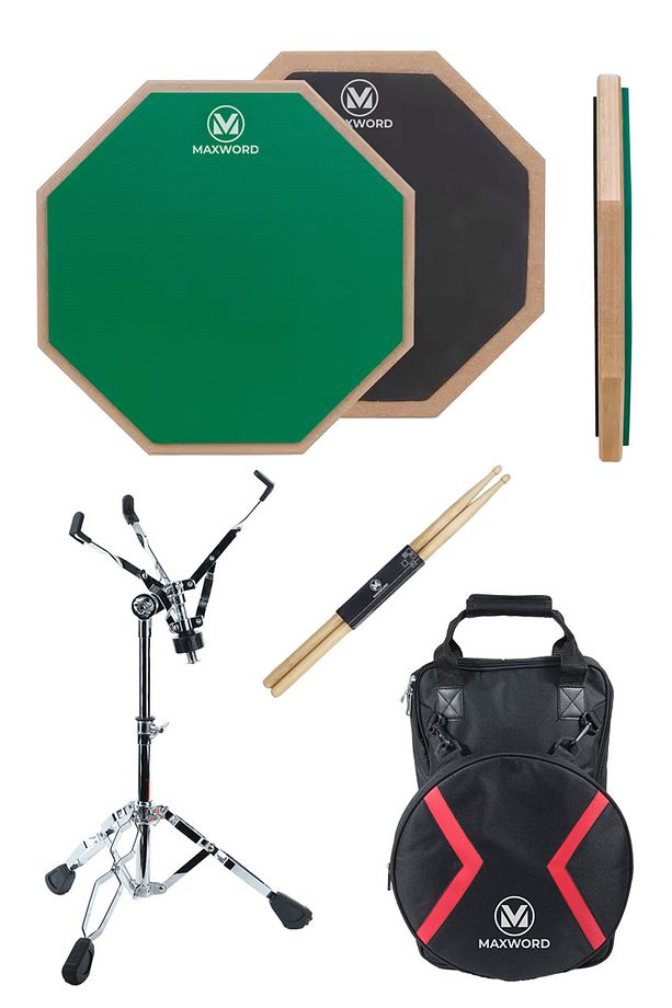 DD-239GR Pro Bateri Davul Çalışma Pedi Seti Drum Practice Pad Full Set - 3