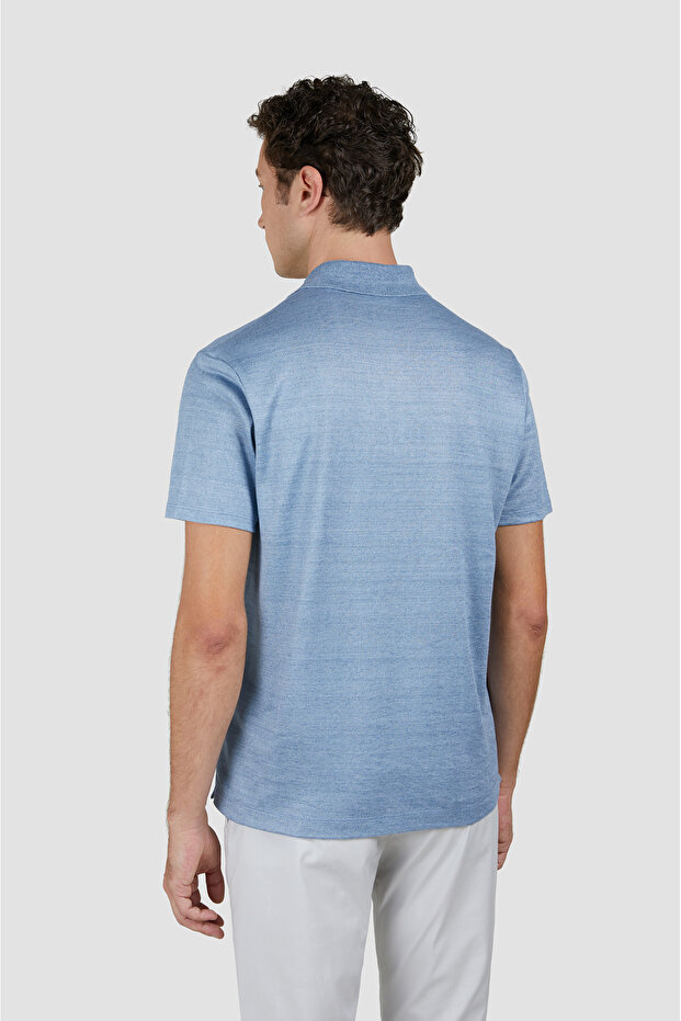 LINEN POLO SHIRT WITH BUTTONS - 2