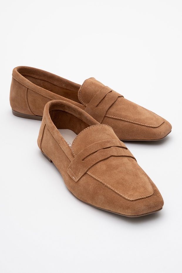 Morne Earth Suede Genuine Leather Women's Loafer Shoes