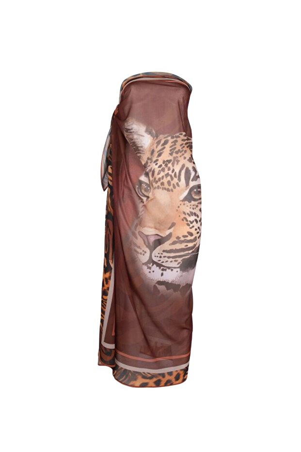 4804 صوفية منقوشة بنقشة الفهد البني - 5